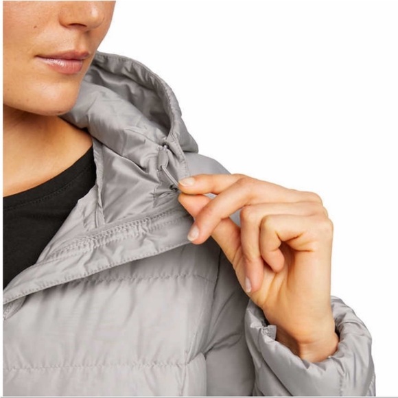 NWT Eddie Bauer Ladies Hooded Down Duffle Coat GRAY - size XL - Picture 6 of 8